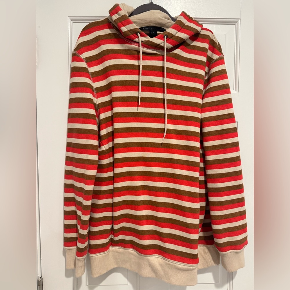 Marc by Marc Jabobs Men’s Sweatshirt Large, Red Stripes